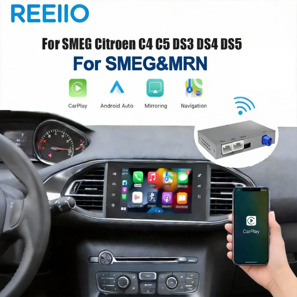 

For Peugeot Citroen Wireless Carplay module Android Auto adapter SMEG 208 2008 308 508 3008 & C4 DS3 DS5 Support Reverse Camera