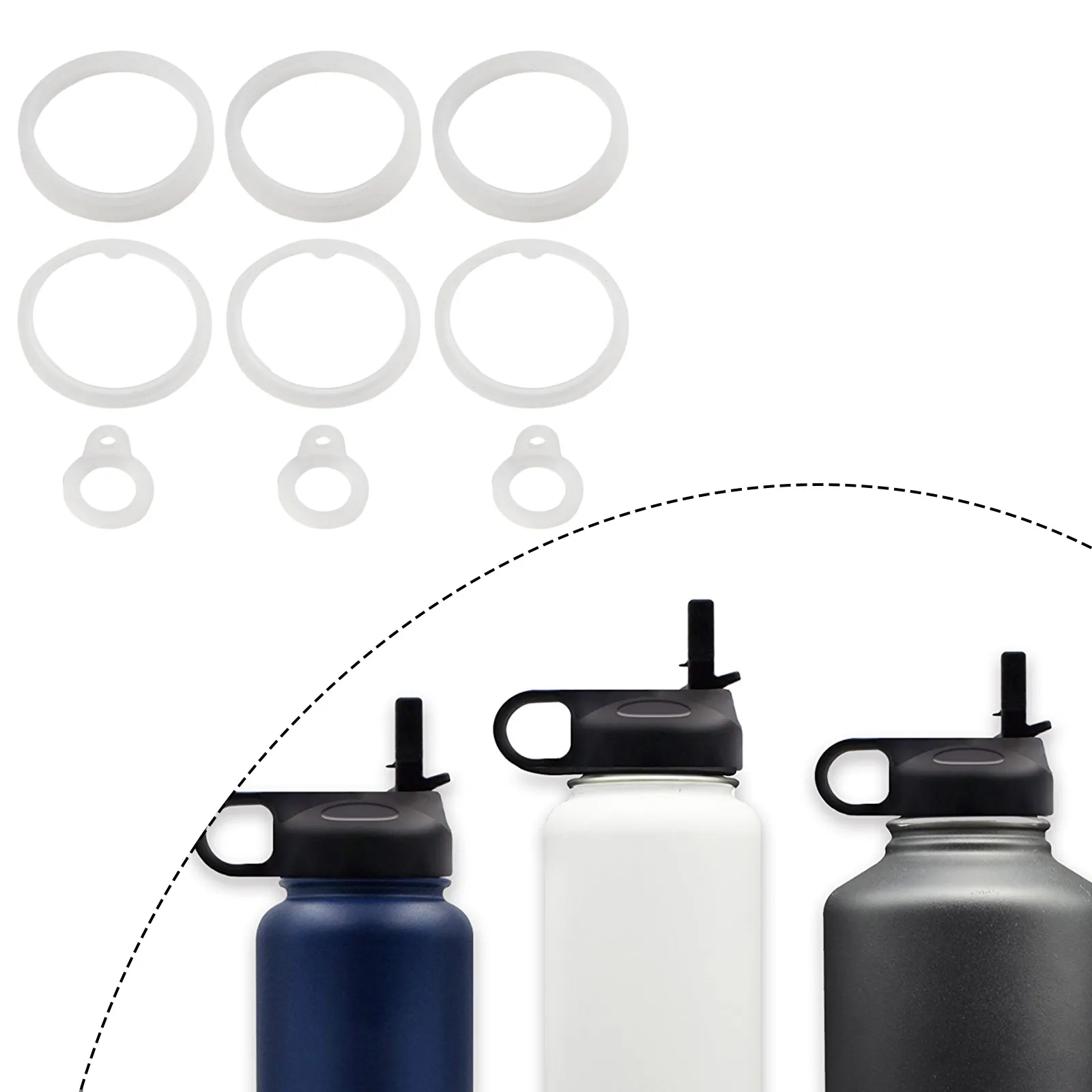 Accessories Sealing Gasket For Water Bottle Straw Lid Primary Color Replacement Chug Lid & Chug Spout Compatible With