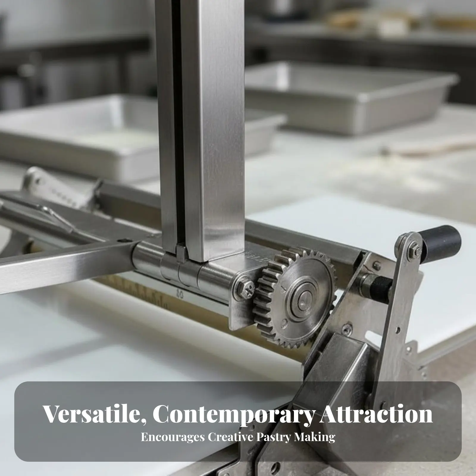 Hand Crank Puff Pastry Machine Space-Saving Hand Crank Pastry Cylinder Manual Pastry Sheeter Easy Function Folding Pastry Press