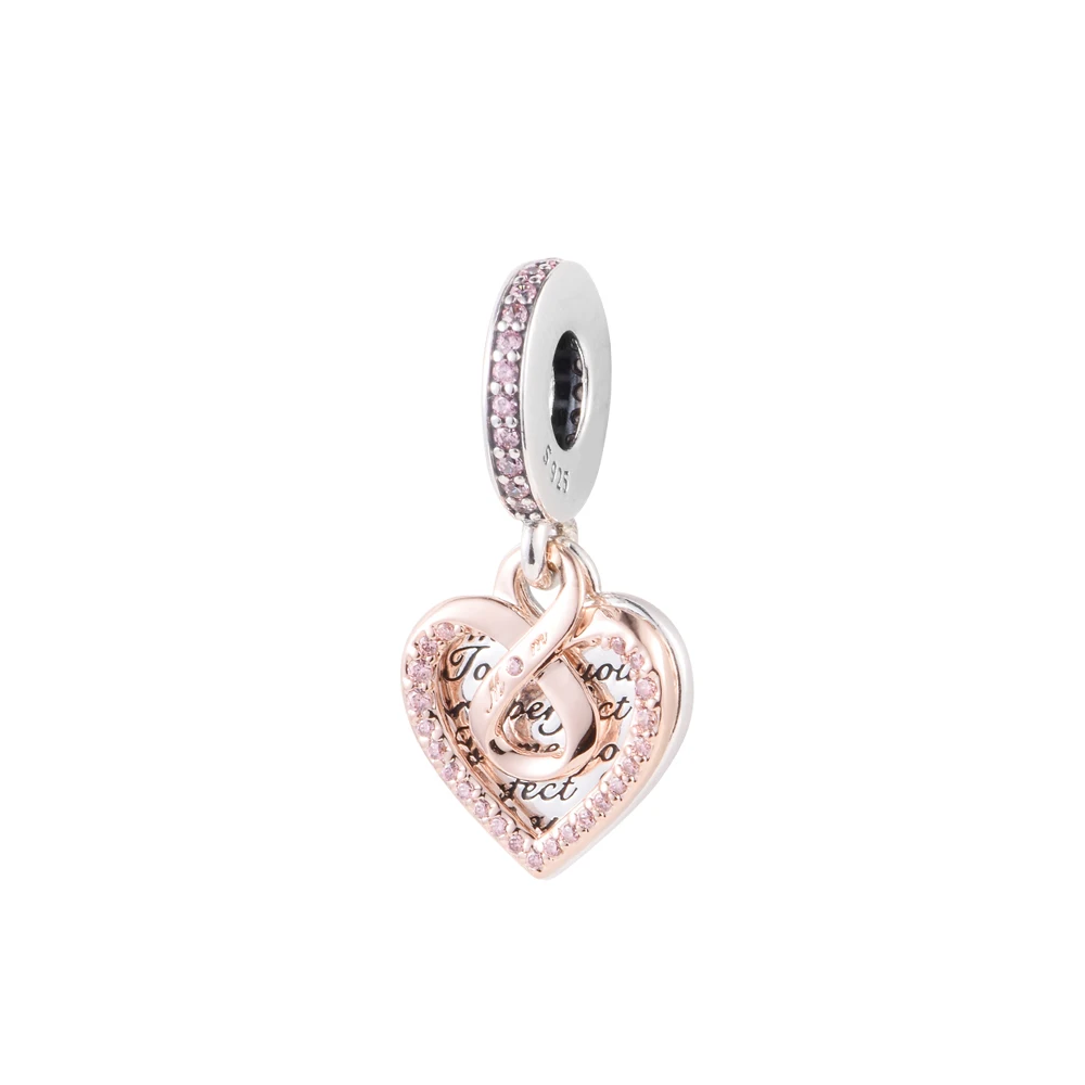 

2023 New In Infinity Mum Heart Double Charm 925 Silver DIY Original Bracelets For Woman Beads For Jewelry Making