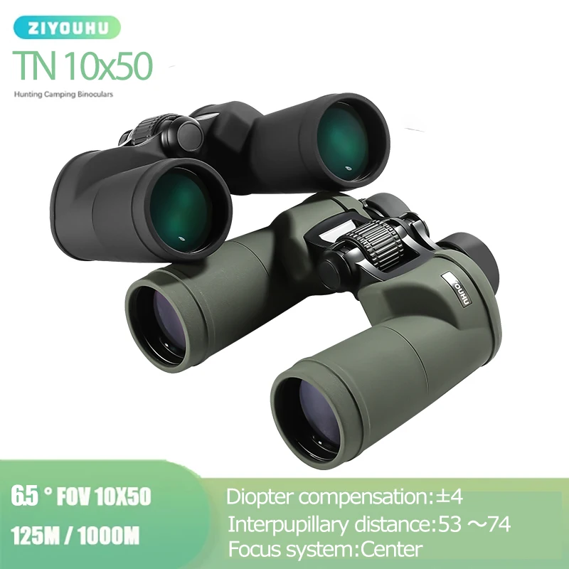 Ultra HD Powerful Long Range Distance Optical Telescope BAK4 Waterproof Wide Angle 10X50 Hunting Camping Binoculars