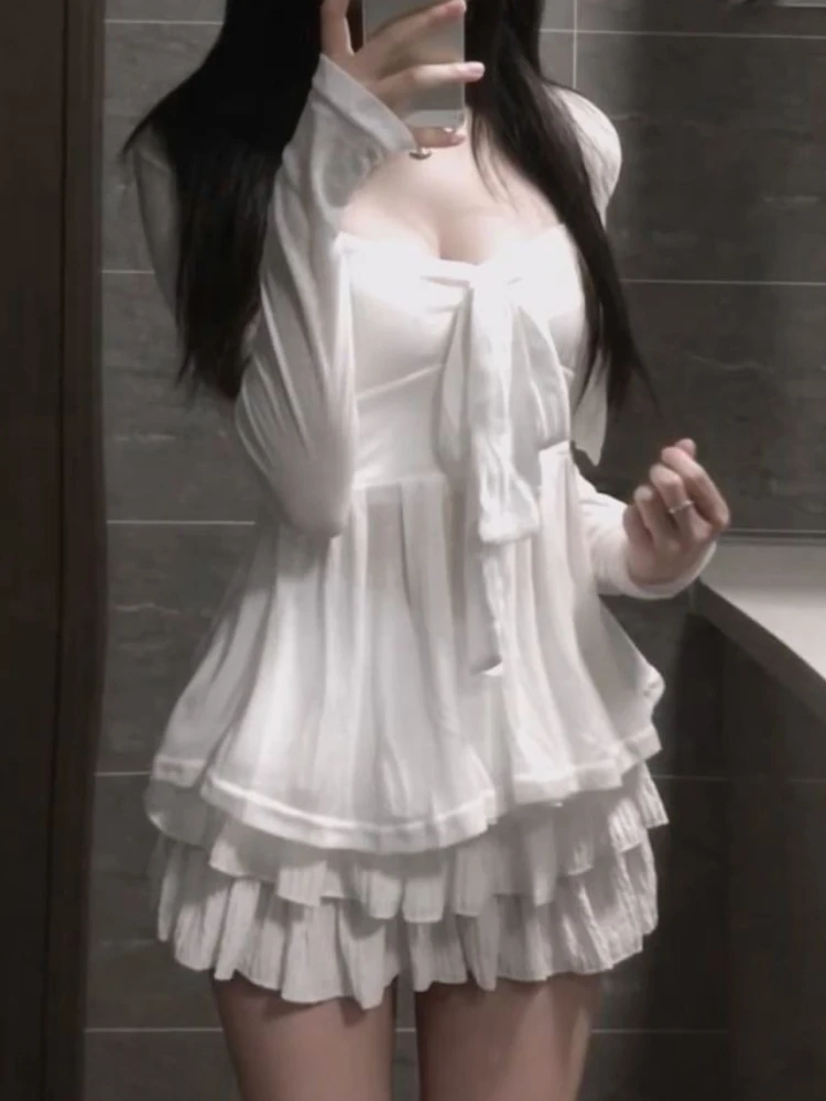 أزياء أنيقة ضئيلة الصلبة 3 قطع مجموعة المرأة الحلو عارضة الصيف طويلة الأكمام دعوى جديدة تصميم حبال سترة تنورة قصيرة الزي