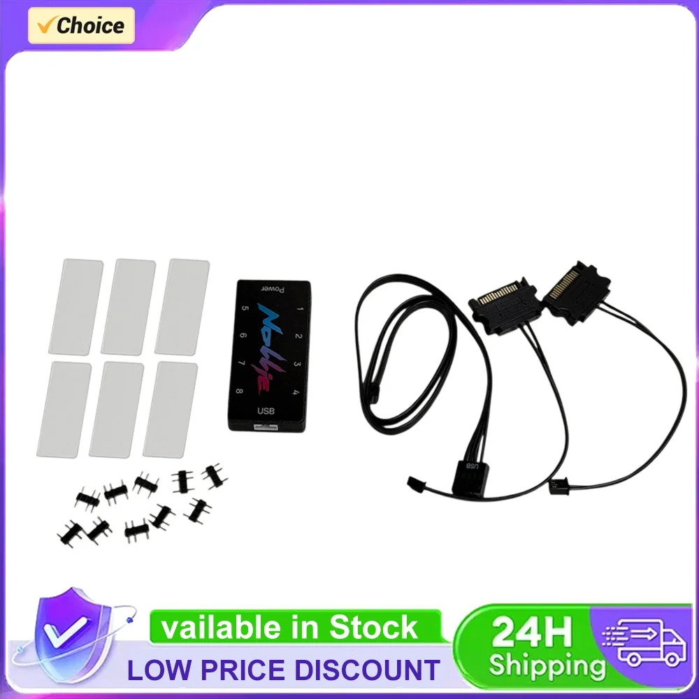 5V 3Pin ARGB Controller Support SignalRGB OpenRGB Addressable ARGB Splitter 8/16 Way for Extended Motherboard Interface