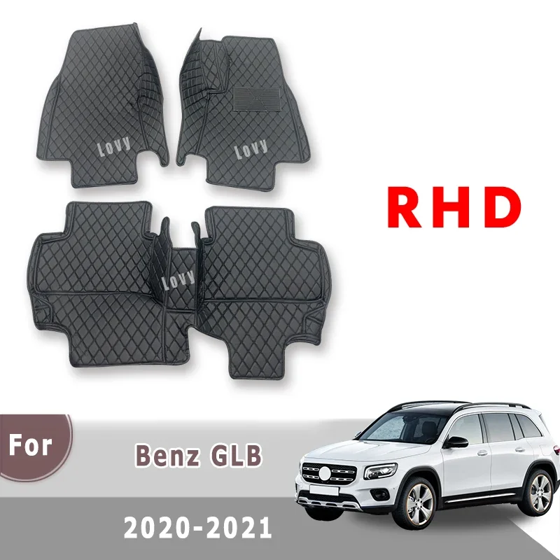 

RHD Car Floor Mats For Mercedes Benz GLB 2023 2022 2021 2020 Auto Accessories Interior Carpets Foot Covers Custom Rugs Parts