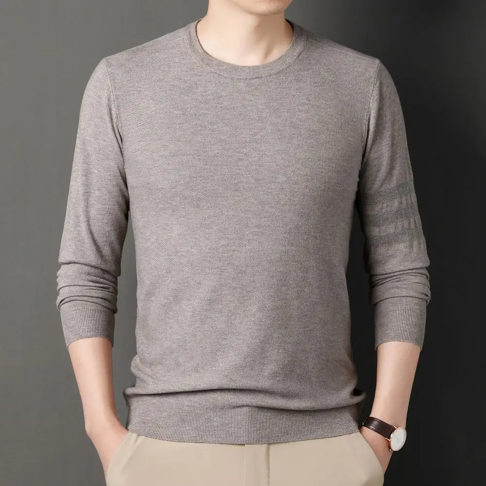 

COODRONY Thin Base Sweater Men's Comfortable High-quality Long-sleeved T-shirt Round Neck Solid Color Fashionable Top W5623