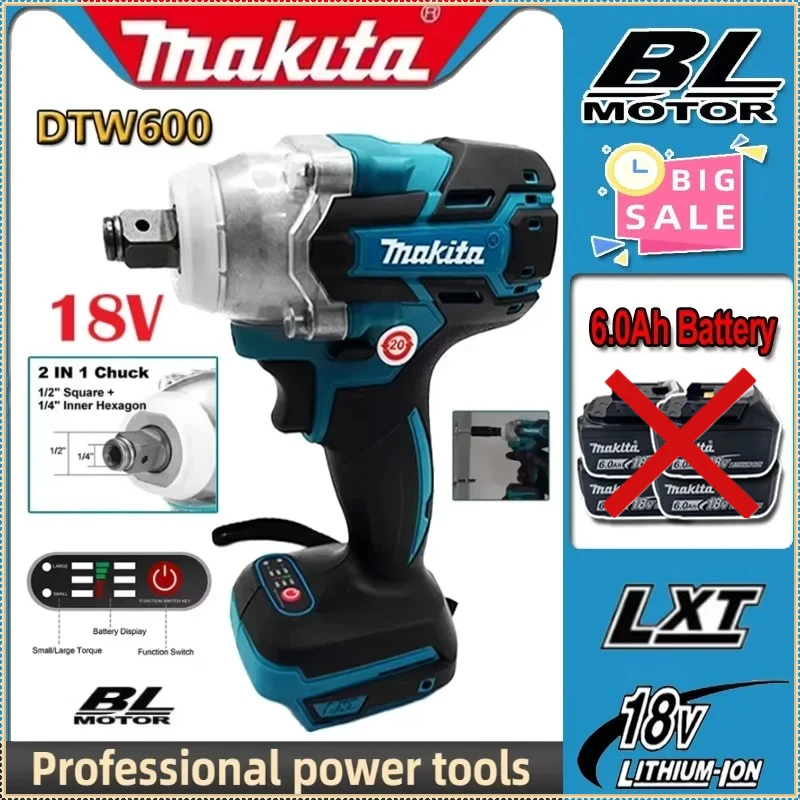 

Аккумуляторный ударный гайковерт Makita DTW600, бесщеточный, для авторемонта, высокомоментный, перезаряжаемый электроинструмент