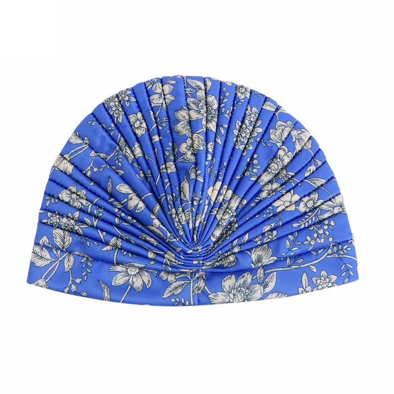 Neue Frauen Drucken Blume Knoten Krebs Rüschen Chemo Hut Beanie schal Turban Kopf Wrap Gestrickte Kappe Haarausfall Zubehör – Detail 40
