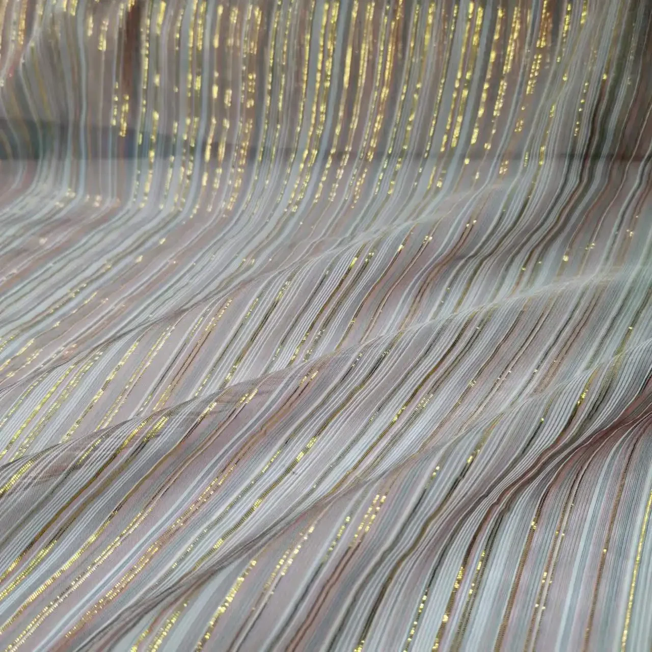 Bling Jacquard Silk Saree Scarf Fabric Soft Dress Cosplay Material