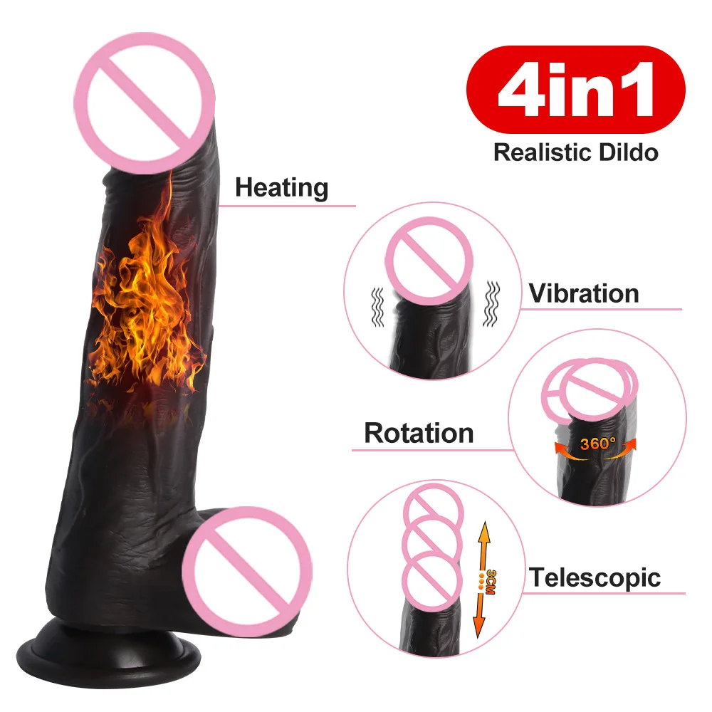 Female Vibrator for Women\'s Dildo Big Penis Vibrating Sex Toys Telescopic Heating Silicone Buttock Woman Wireless Realistic