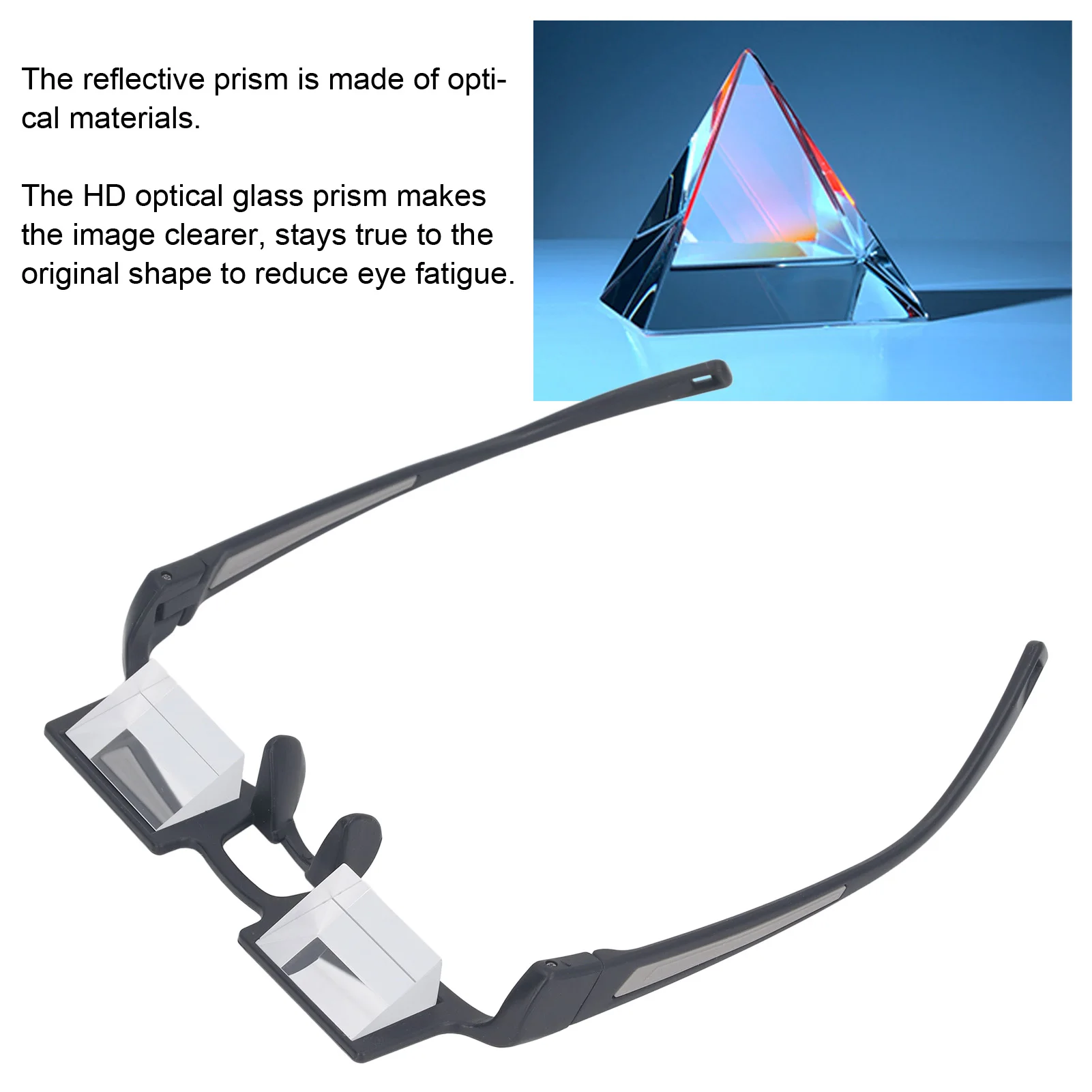 Lazy Readers Glasses Horizontal High Definition 90 Degree Prism Glasses Reduce Eyestrain Compact  Neck for Watching TV
