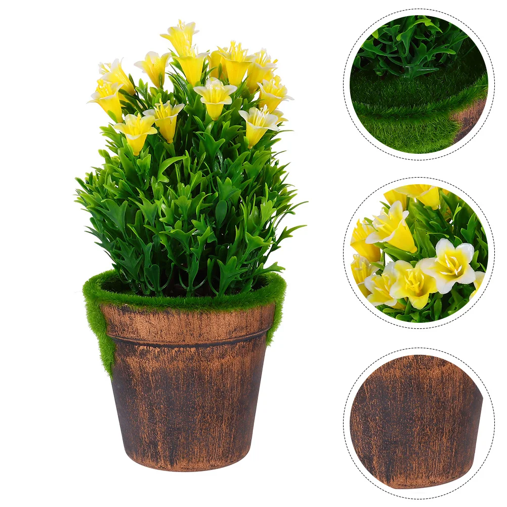 

2 Pcs Artificial Plant Pot Indoors Plants for Faux Potted Fake Flowers Home Decor