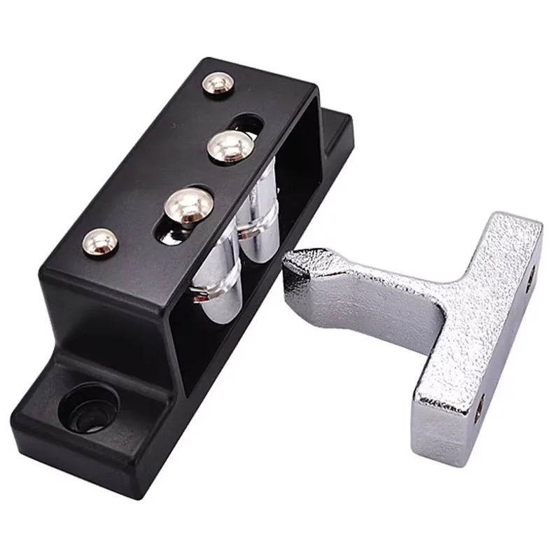 Black Touch-type Anti-riot Lock Double Roller Catch Cupboard Cabinet Door Latch Home Kitchen Tools