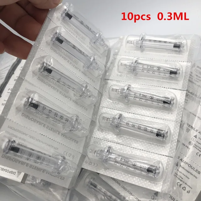 0.3 ml 0.5 ml Ampul Hoofd Cartridge voor Hyaluron Pen Mesotherapie Hyaluronzuur Pen Anti Rimpel Lip Injectie Mesosun