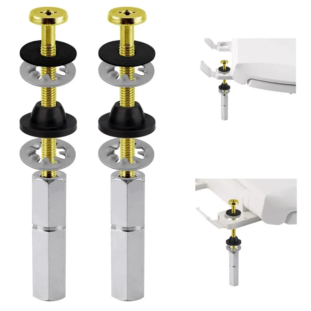 2Pcs Stainless Steel Toilet Seat Bolts Kit Rust Resistant Breakage Resistant Toilet Repair Bolts Secure Fit Replacement Hardware