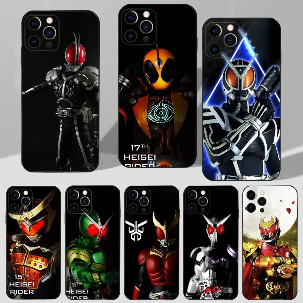 M-Masked R-Rider K-Kamen Phone Case For iPhone 16,15,14,13,12,11 Plus,Pro Max,XS,X,XR,SE,Mini,8,7 Soft Silicone Black Cover