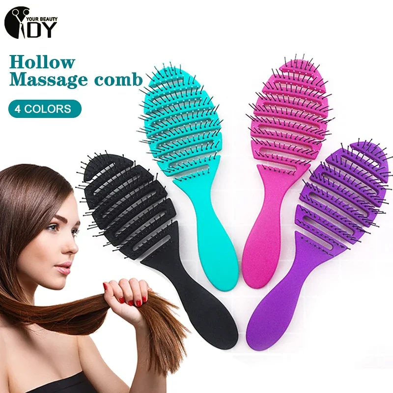 4 Colors Wet Brush Comb Tool Barber Hair Brush Hair Styling Tools Anti Tangle Anti-static Head Salon Hairdressing Accessories