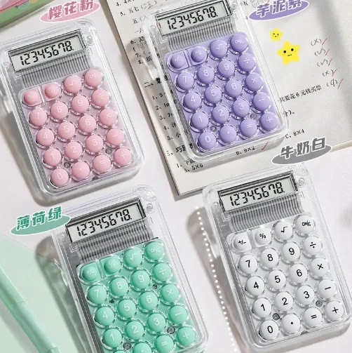 Transparent Mini Calculator Small Cute Portable High Appearance Counter Student Office Portable Calculator
