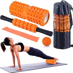 Fitness Pilates Foam Roller Blocks Suit Yoga Column Massage Relax Ball Yoga Stick For Back Waist arm Leg Foot Massage Trainer