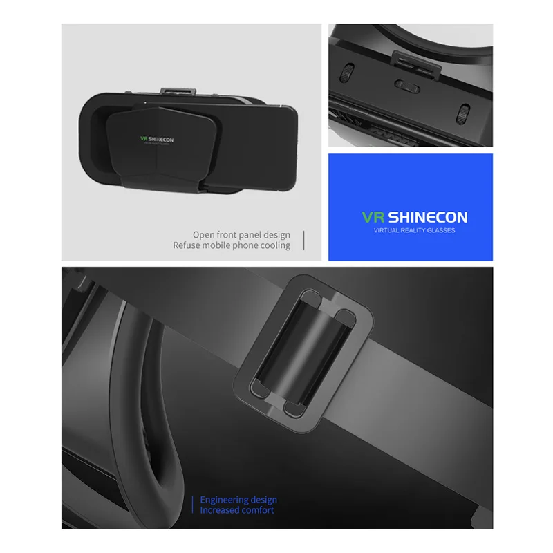 G10 imax tela gigante vr óculos 3d caixa de realidade virtual capacete de papelão google para 4.7-7 polegadas smartphone suporte joystick