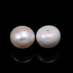 Natural Freshwater Pearl Half Hole Beads 11-12mm DIY Earrings White High Quality Mother of Pearl Jewelry Accessories Gift