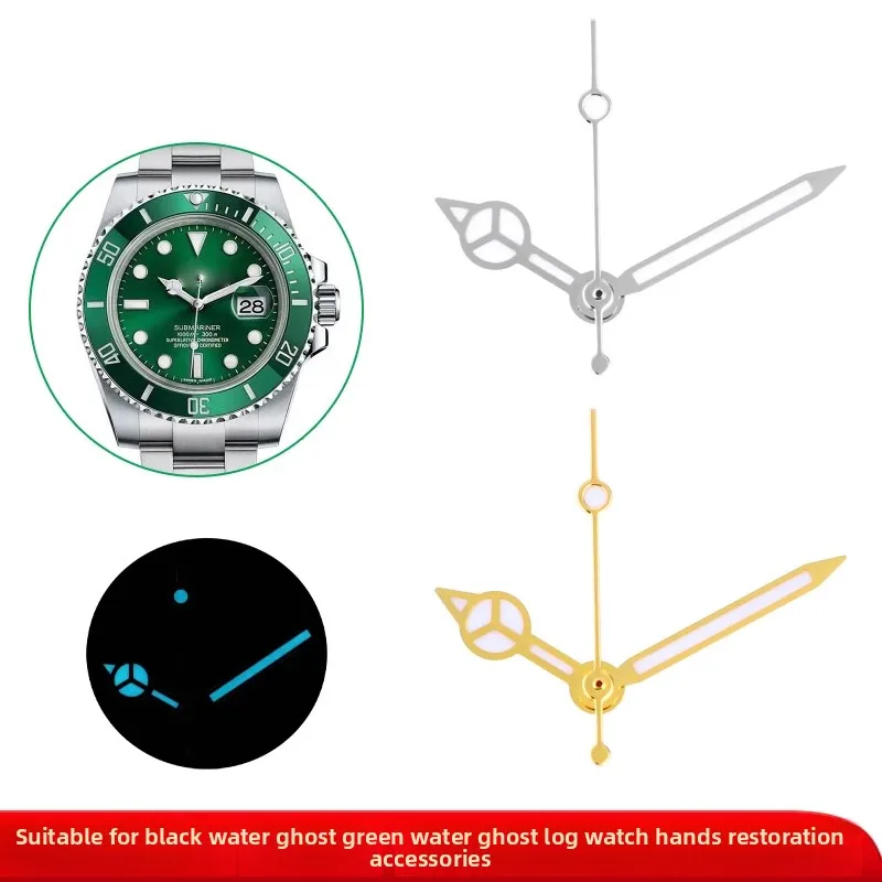 Para Rolex Water Ghost Log Submariner NH35 NH36 reloj luminoso puntero de luz nocturna azul verde reloj accesorios de segunda mano