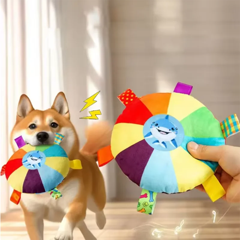 

Hot dog sounding plush toy bell cartoon toy puppy small dog Teddy teeth grinding wear-resistant bite-resistant pet toy