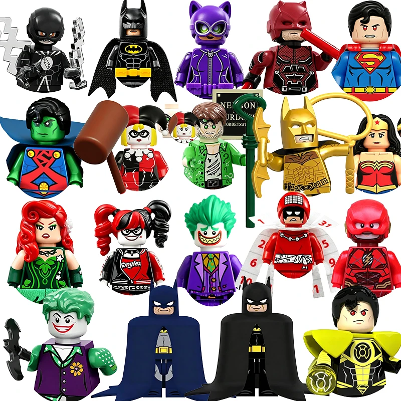 Hot Toys Marvel Building Blocks Figures Superhero Green Arrow Spider-Man Batman Flash Superman brick block toys holiday gift