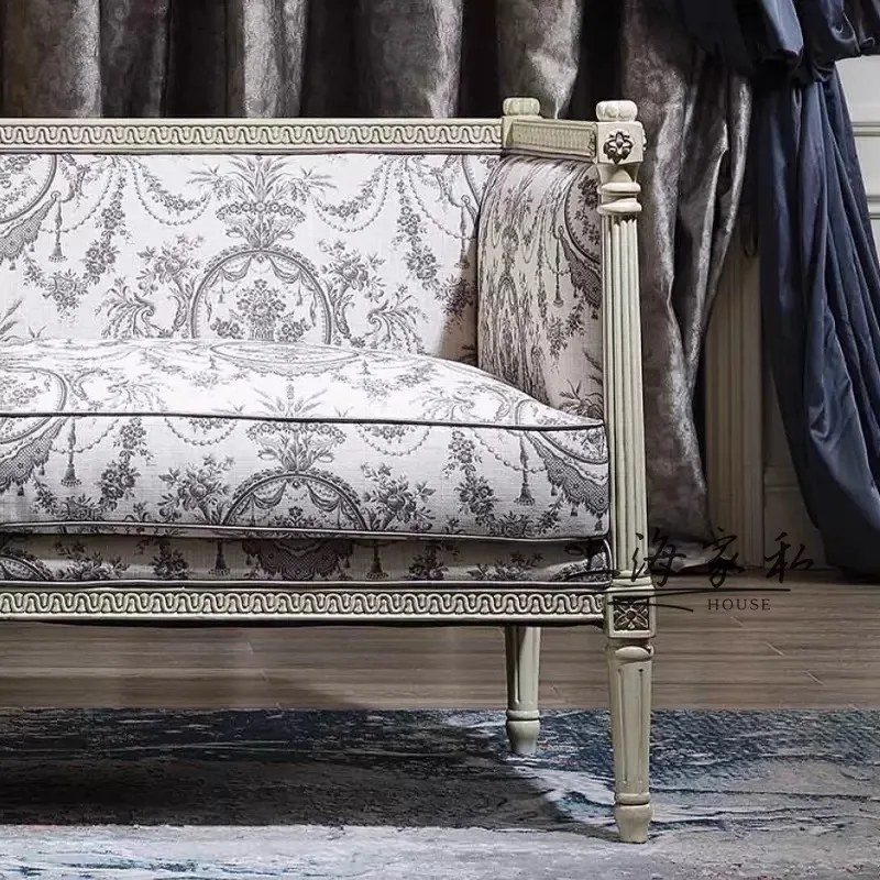 Simple fabric soft bag sofa European simple high-end indoor double sofa