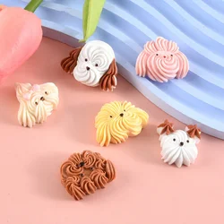 10PCS Cream Dog Series Resin Flatback Cabochons For Hairpin Scrapbooking DIY Jewelry Craft Decoration Accessories