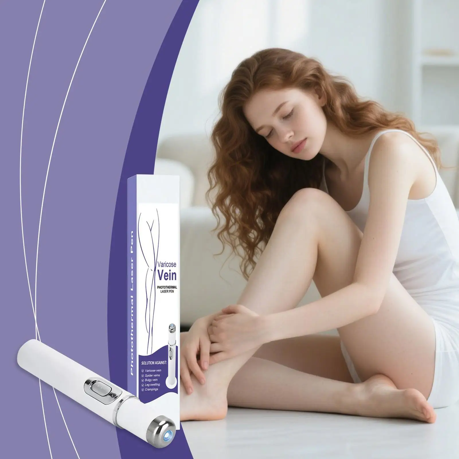 Spider Vein Pen Wireless Skin Discomfort Remover Vein Care Tool for Daily Relief Postpartum Night Salon Home Massager