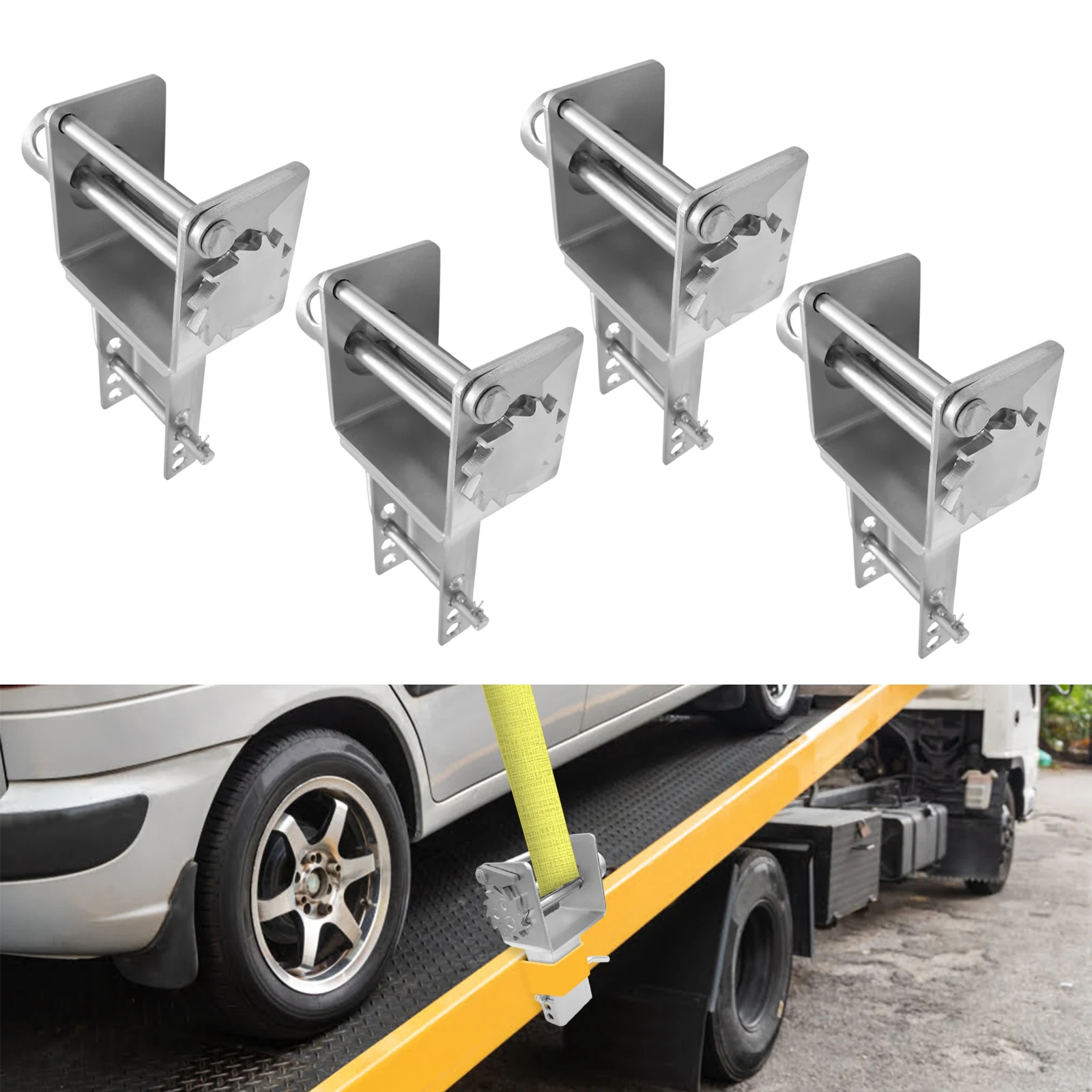 Galvanizing Color Trailer Stake Pocket Winches,4 Pieces Heavy Duty Trailer Stake Pocket Winch, 5400 lbs Trailer Stake Pocket Winch