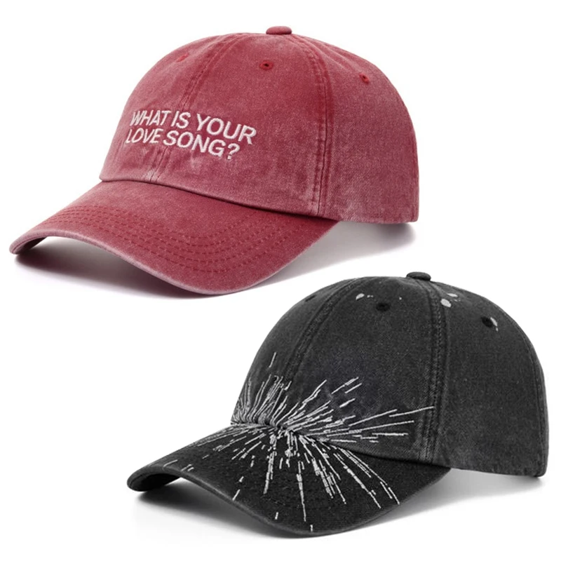 Hot Kpop “What Is Your Love Song” Embroidery Baseball Cap, Tour Concert Visors Same Fashion Vintage Hat For Men & Women