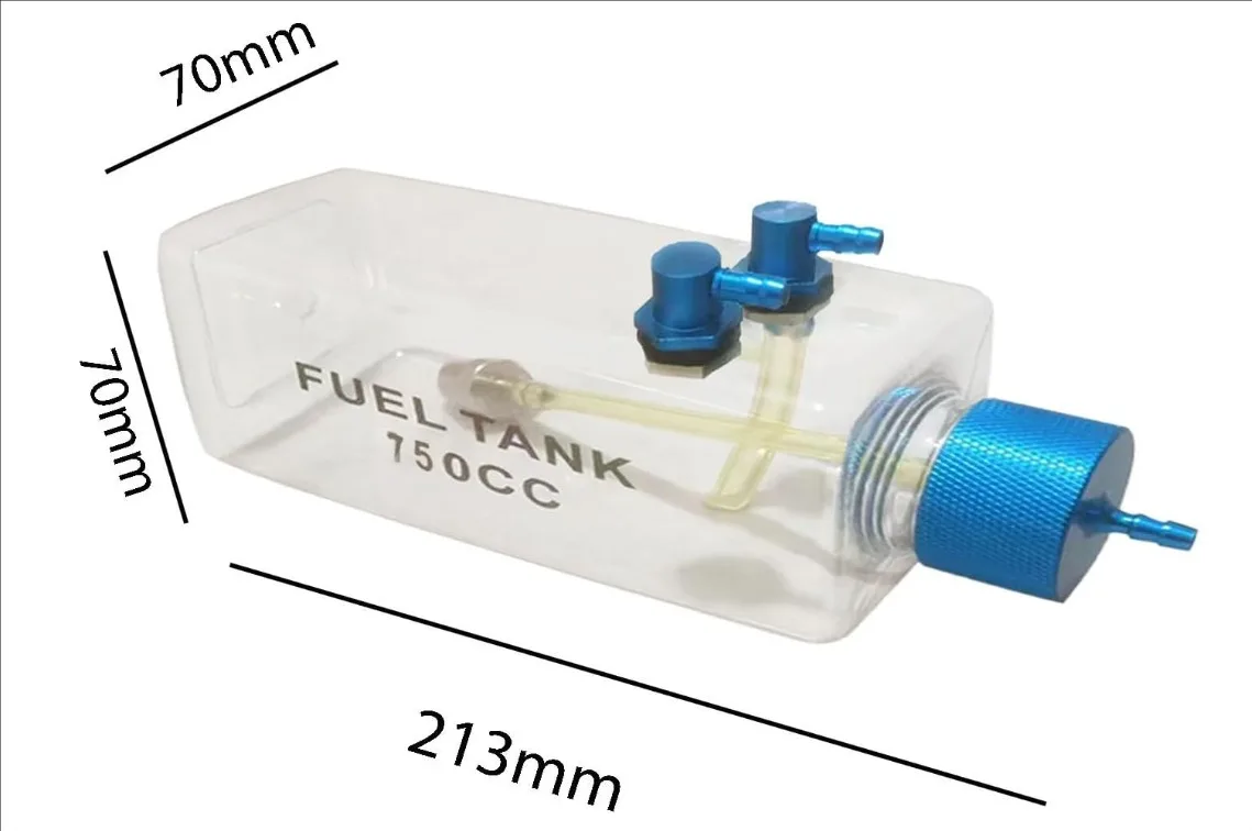 300-1600CC More transparent Plastic RC Fuel Tank with CNC Alu Cover For Nitro and Gasoline Plane RC Model Planes Airplanes Parts