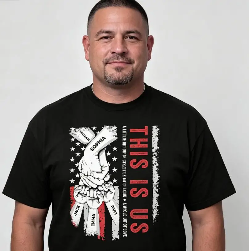 Custom Name Fist Bump T Shirt This Is Us Theme For Dad Grandpa Personalized Casual Short Sleeve