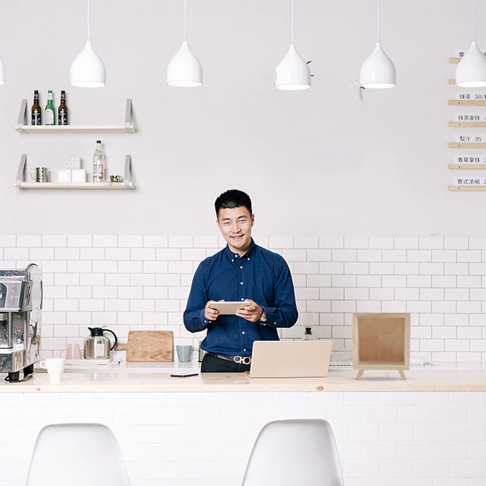 

1Set Wooden Piggy Bank with Clear Window Modern Farmhouse Design for Home Office Desktop Use Unopenable Money Box for 's