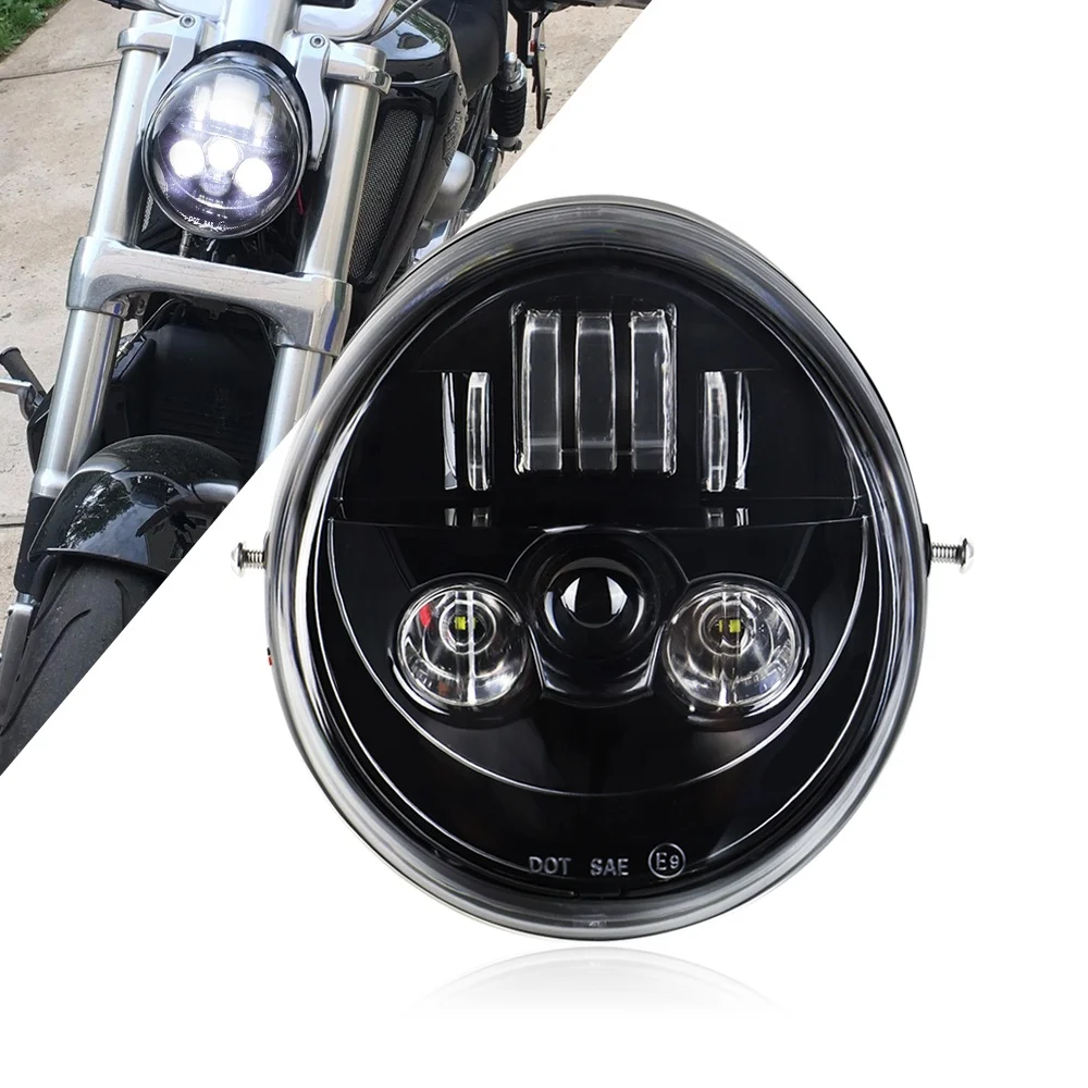Vrod LED Front Headlight Hi/Low Beam Motorcycle Headlamp Assembly For V Rod VRSCF VRSC VRSCR 2002-2017