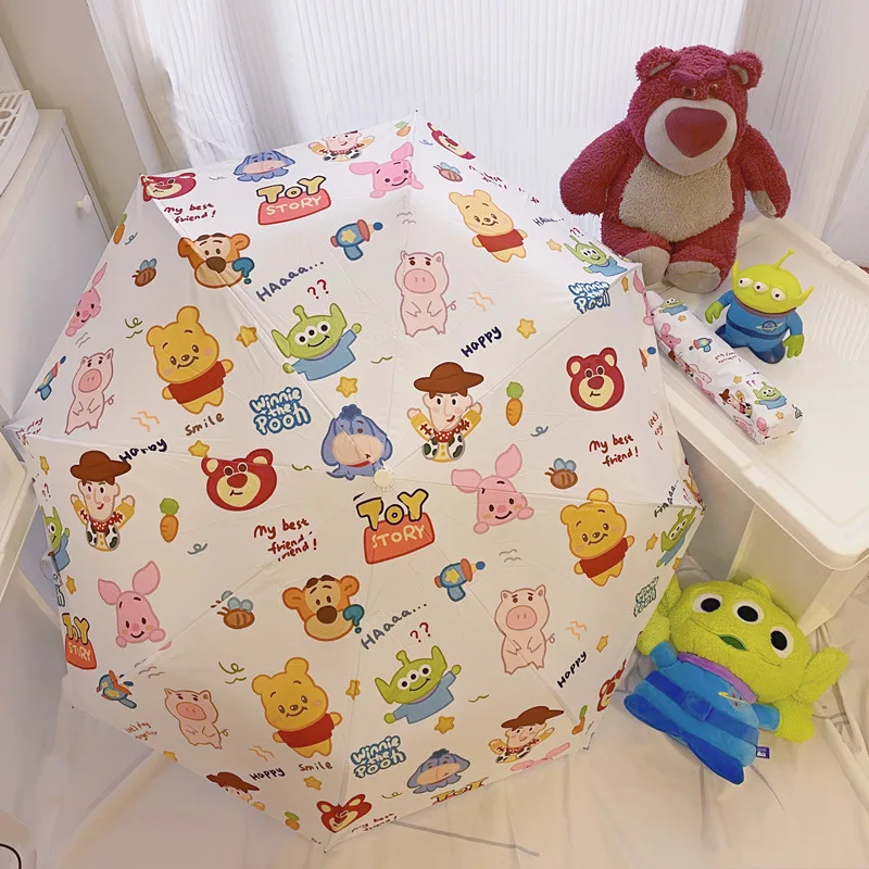 Disney Sunshine Umbrella Kawaii Toy Story Large Collection Folding Portable UV-Proof Dual-Purpose Umbrella Women Children Gift