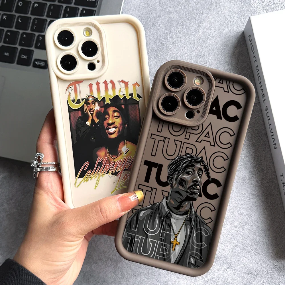 Rapper 2pac Singer Tupac Phone Case for iPhone 16 15 14 13 12 11 Pro Max Mini XR XS X 7 8 6 6s Plus Soft TPU Back Cover