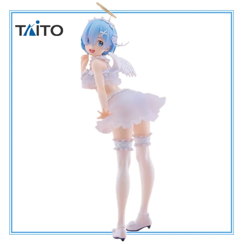 W magazynie Figurka Taito Precious Rem Pretty Tenshi Ver. Re:life in A Different World From Zero 23Cm Kawaii Doll Anime Model Toys