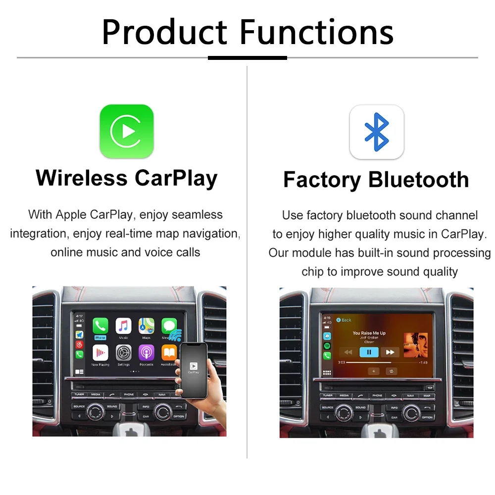 Modelo Carplay Apple sem fio, PCM 3.1, Porsche, Panamera, Cayenne, Macan, Boxster, 911, 718