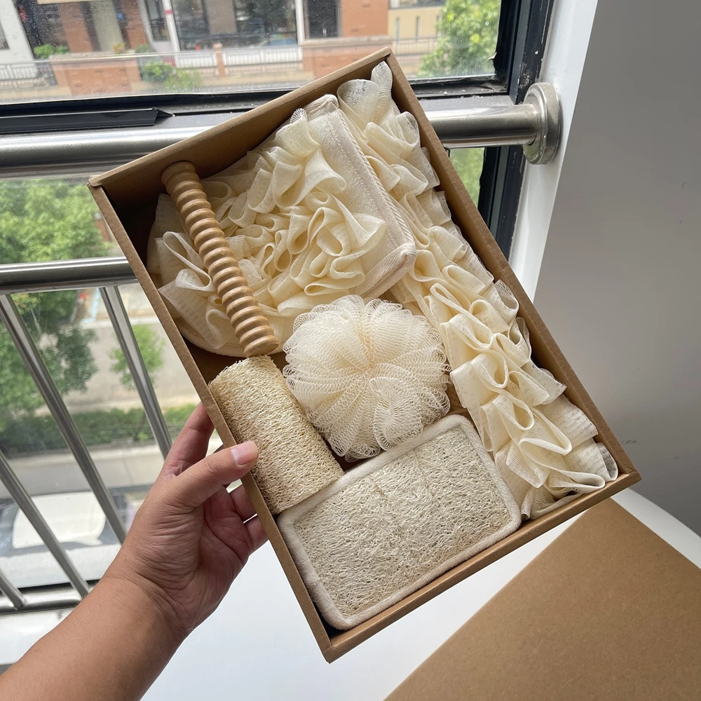 natural-gourd-fiber-bath-flower-glove-exfoliating-brush-back-scrubbing-massage-stick-6-piece-set-for-body-care-cleaning