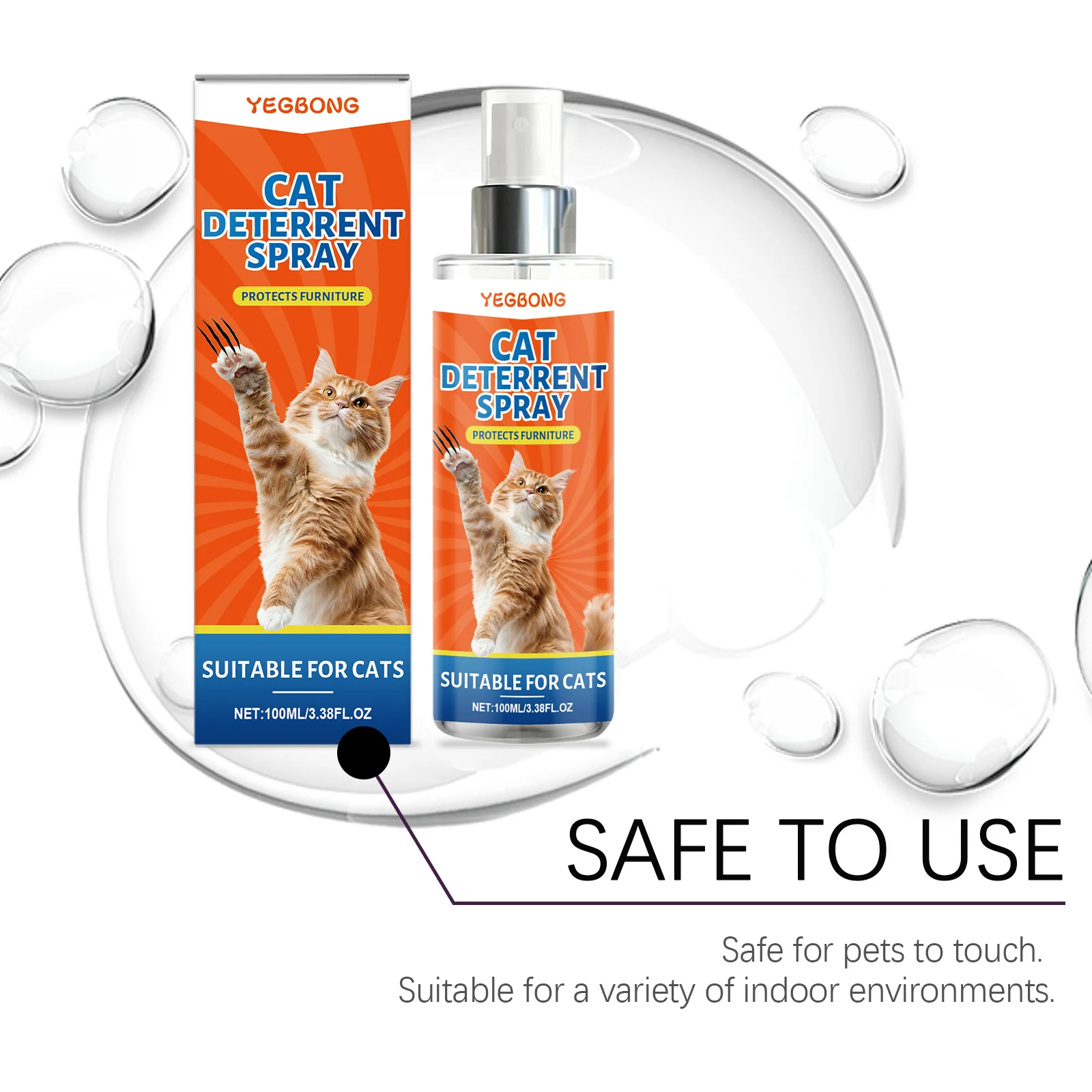 Yegbong 50 مللي رذاذ رادع للقطط تركيبة لطيفة توقف المضغ لعق والخدش الأثاث أريكة أدوات تدريب الحيوانات الأليفة