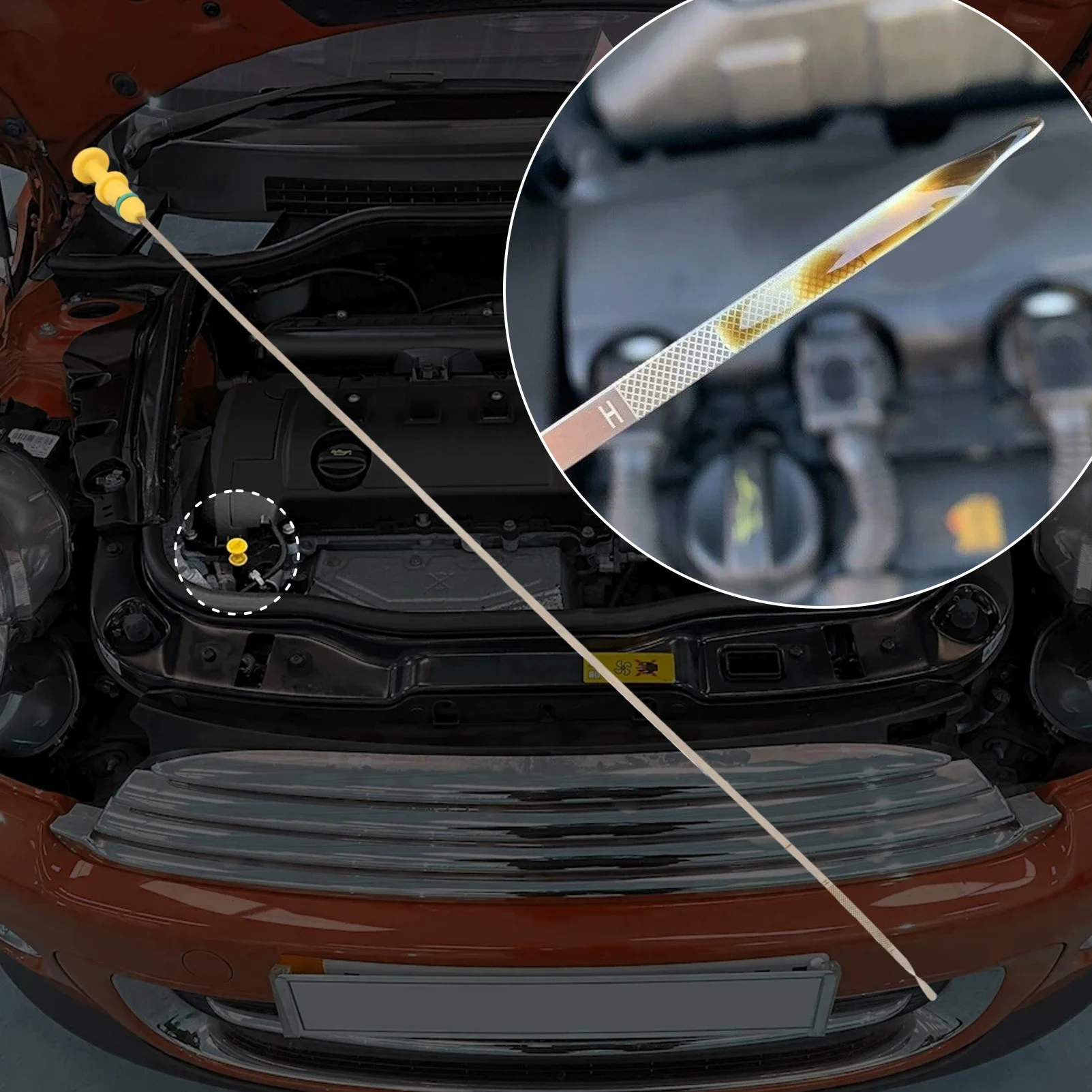 

Oil Level Dipstick Transmisson Readable Level Indicator 9812767180 for R55 R56 R57 R58 R59 R60 R61 N12 N14 Readable