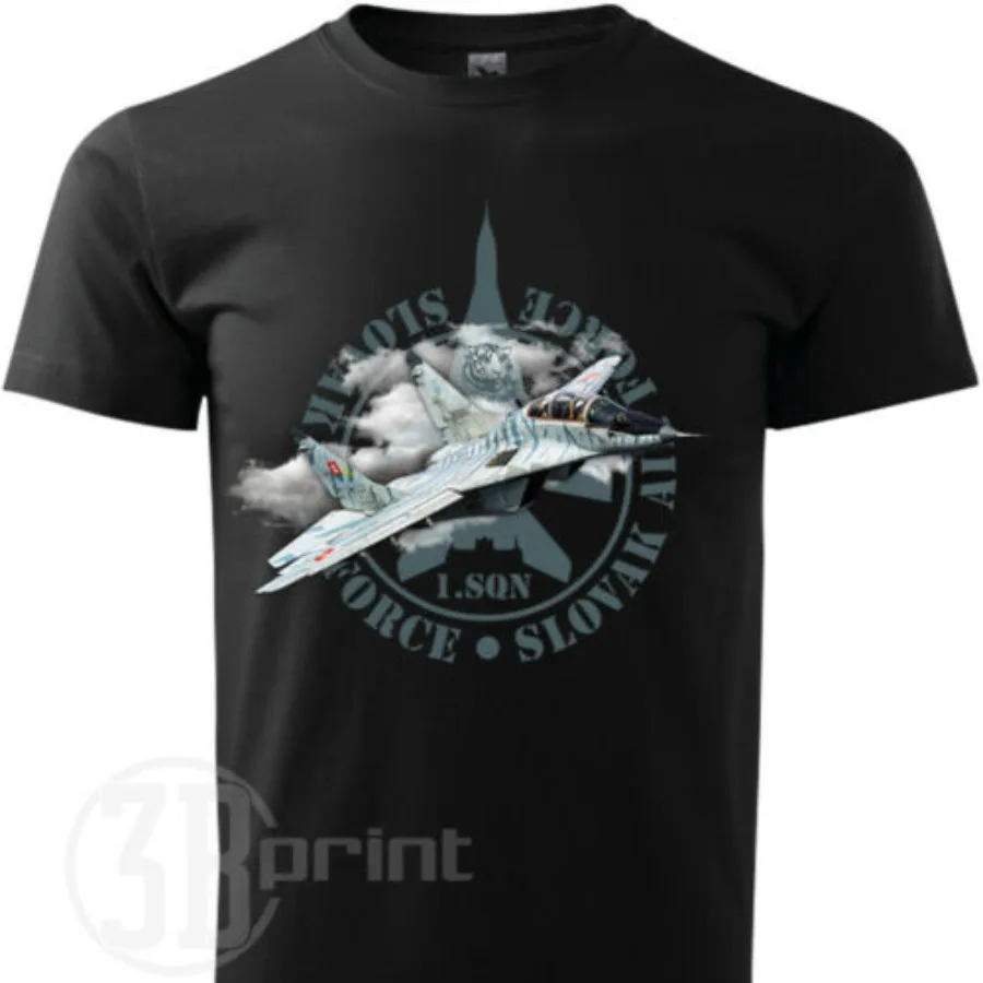 Mig 29 Slovak Air Force Jet Fighter Plane T-Shirt. Summer Cotton Short Sleeve O-Neck Mens T Shirt New S-3XL