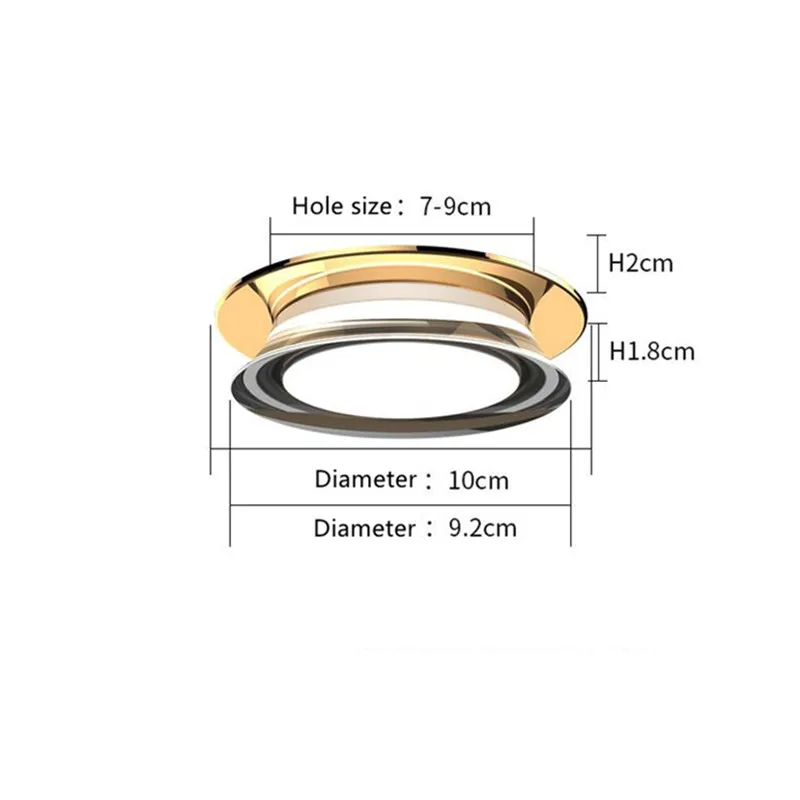 Plafonnier LED rond en cristal acrylique, éclairage d'intérieur, luminaire décoratif de plafond, lumière blanche chaude, idéal pour un couloir, 7w