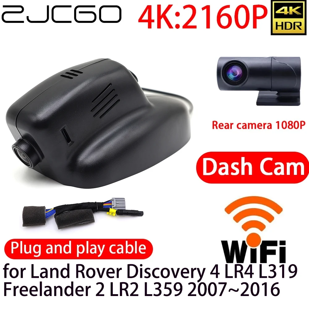 

ZJCGO 4K Car DVR Dash Cam Wifi Front Rear Camera 24h Monitor for Land Rover Discovery 4 LR4 L319 Freelander 2 LR2 L359 2007~2018