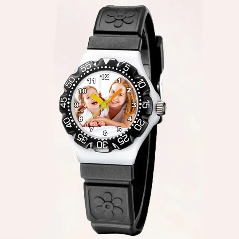 A3331 reloj de goma para niños, cronógrafo con foto personalizada, relojes con imagen personalizada, reloj de pulsera creativo para niños, regalo de cumpleaños