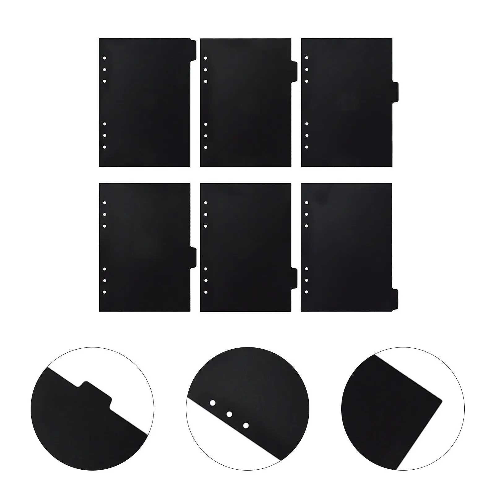 

6Pcs A5 Notebook Dividers Plastic Binder Tabs Wear Resistant Colorful Classification Tabs for Organizing Notepad Loose Leaf