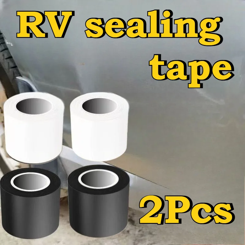 2pcs Long Roll RV Roof Tape/Glass Edge Gap Rainproof Tape/Super Strong Adhesion/Car Painted Iron Rust Repair Tape/Rainproof Wate