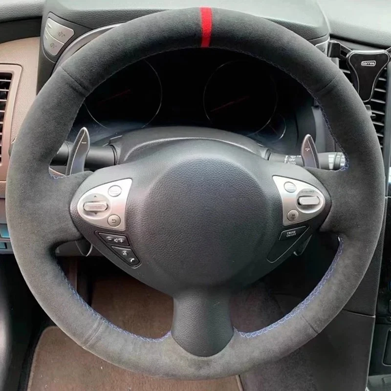 

Hand-stitched Car Steering Wheel Cover Suede Leather For Infiniti FX FX35 FX37 FX50 Nissan Juke Maxima 2009-2014 Accessories